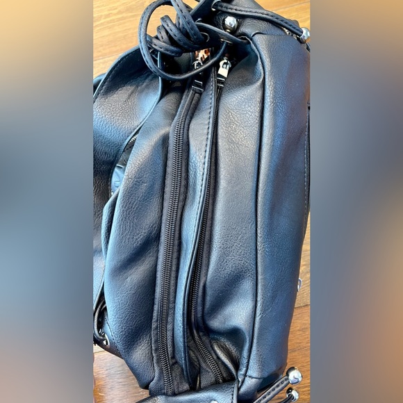 Laurel & Sunset Rockstar Biker Shoulder/Cross Body Bag | Black | Pockets Galore! - Picture 10 of 14